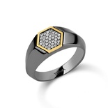 Anel Brave Masculino em Prata com Banho de Ródio Negro